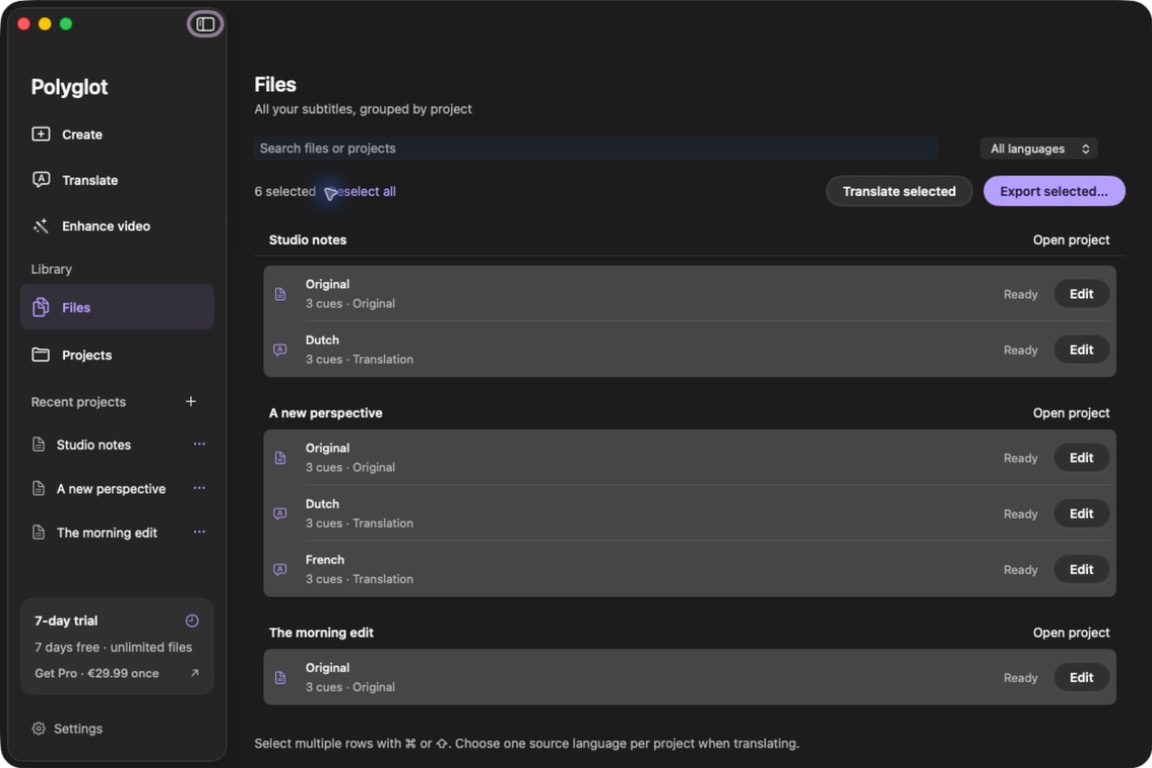 Polyglot files & projects workspace with a prepared sample.