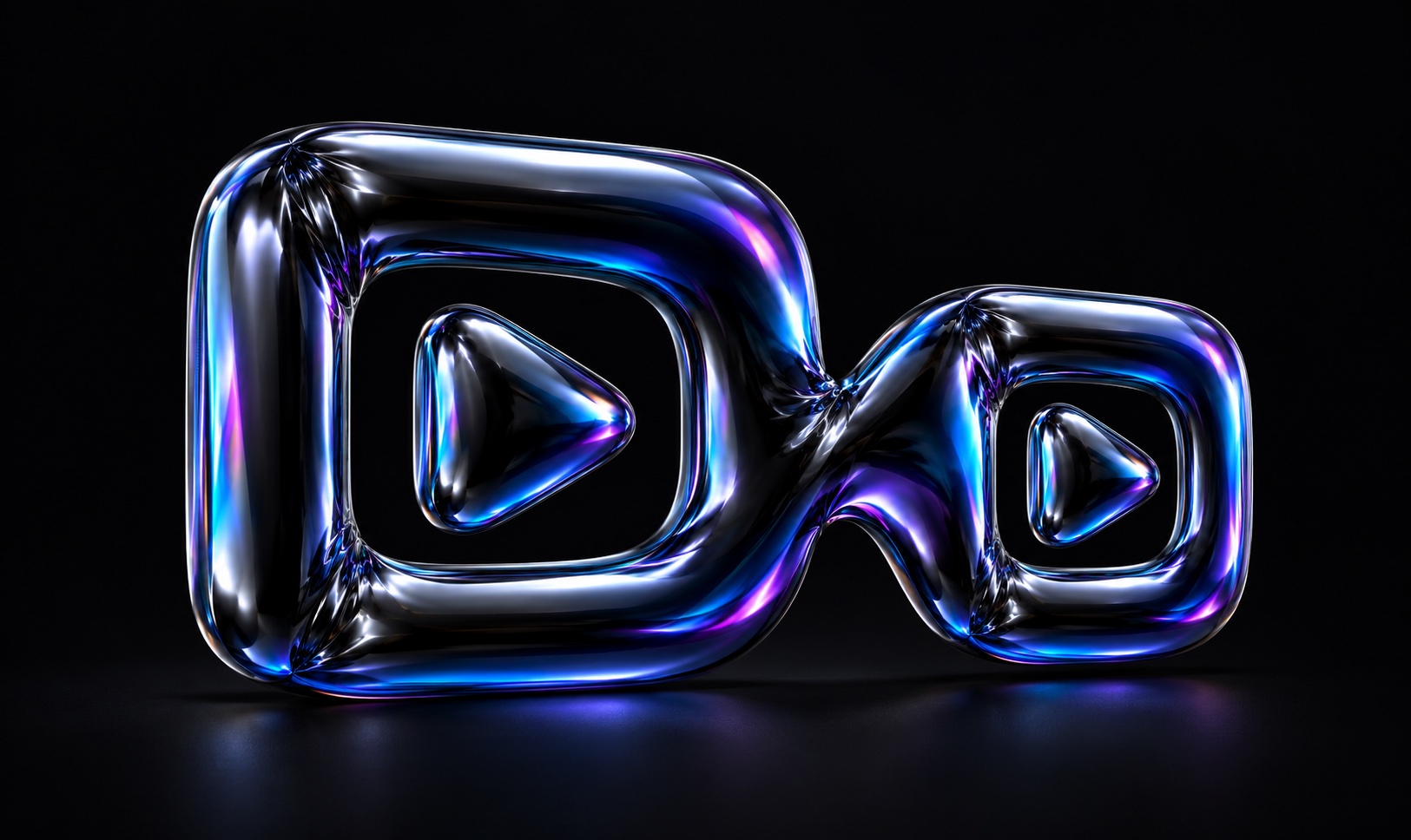 A flowing balloon ribbon joins large and small video frames.